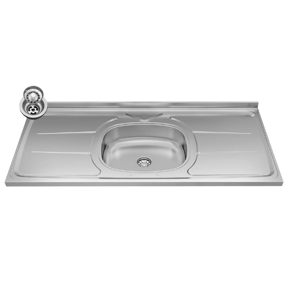 Armário de Cozinha CP02 Com Pia 120cm Pérola Z34 Preto      - Mpozenato