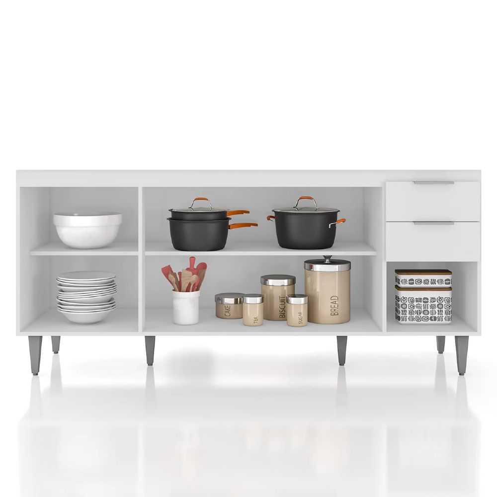Balcão de Cozinha Com Pia Inox 180cm Pérola Z34 Branco - Mpozenato