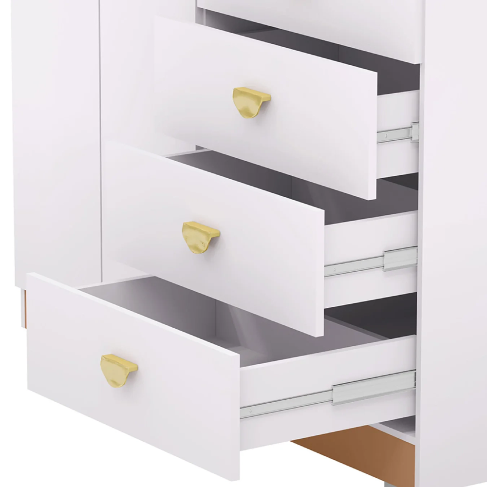 Guarda Roupa Cômoda 4 Gavetas 120cm Cristal Flex Branco - Vila Rica