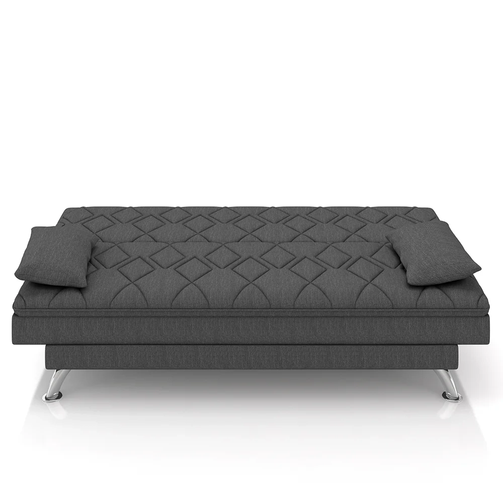 Sofá Cama para Sala de Estar Quarto 193cm Bela Z32 Linho Grafite - Mpozenato