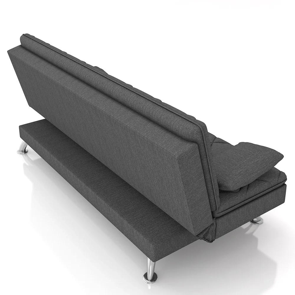 Sofá Cama para Sala de Estar Quarto 193cm Bela Z32 Linho Grafite - Mpozenato