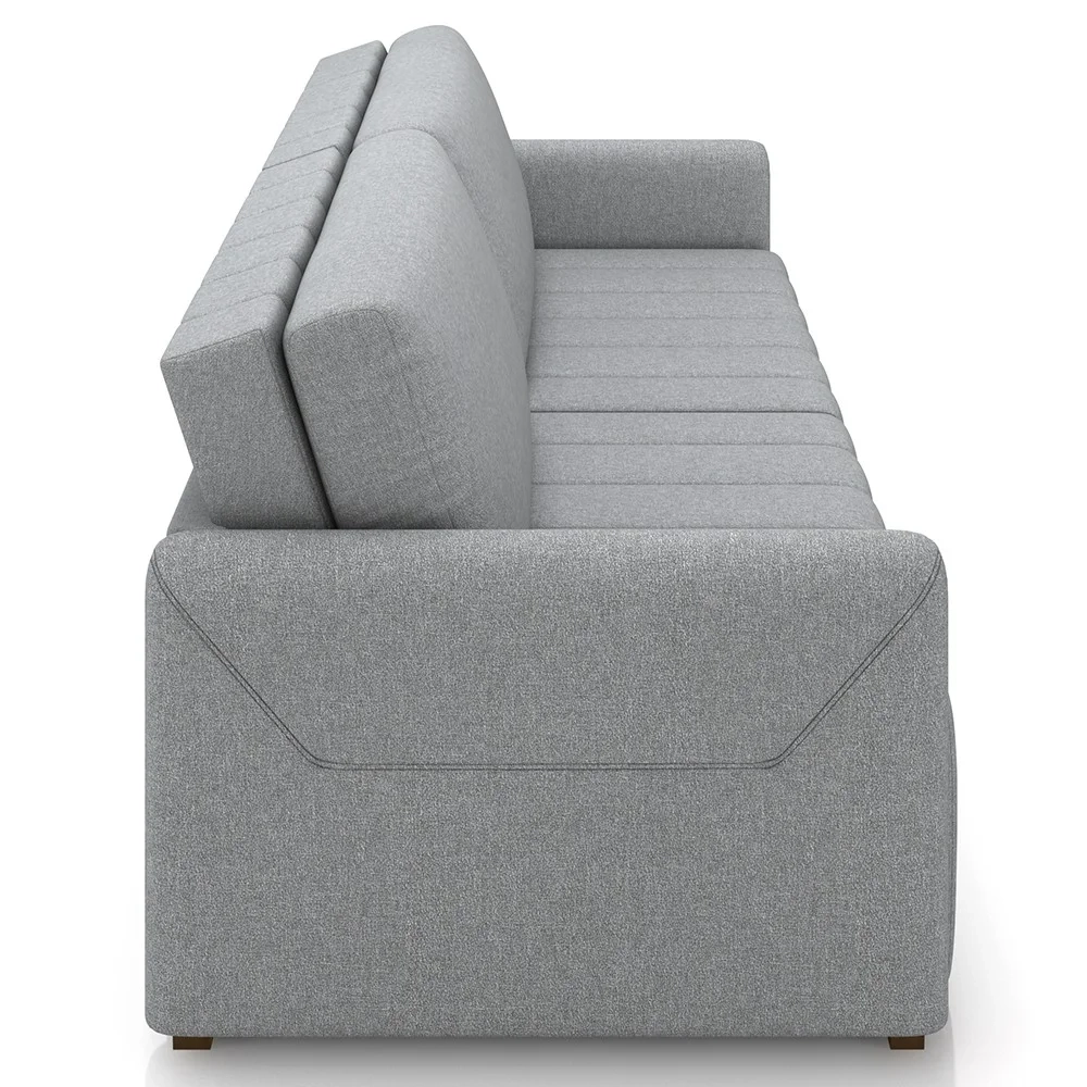 Sofá Cama Casal Retrátil 3 Lugares 220cm Atlas Z32 Linho Cinza - Mpozenato