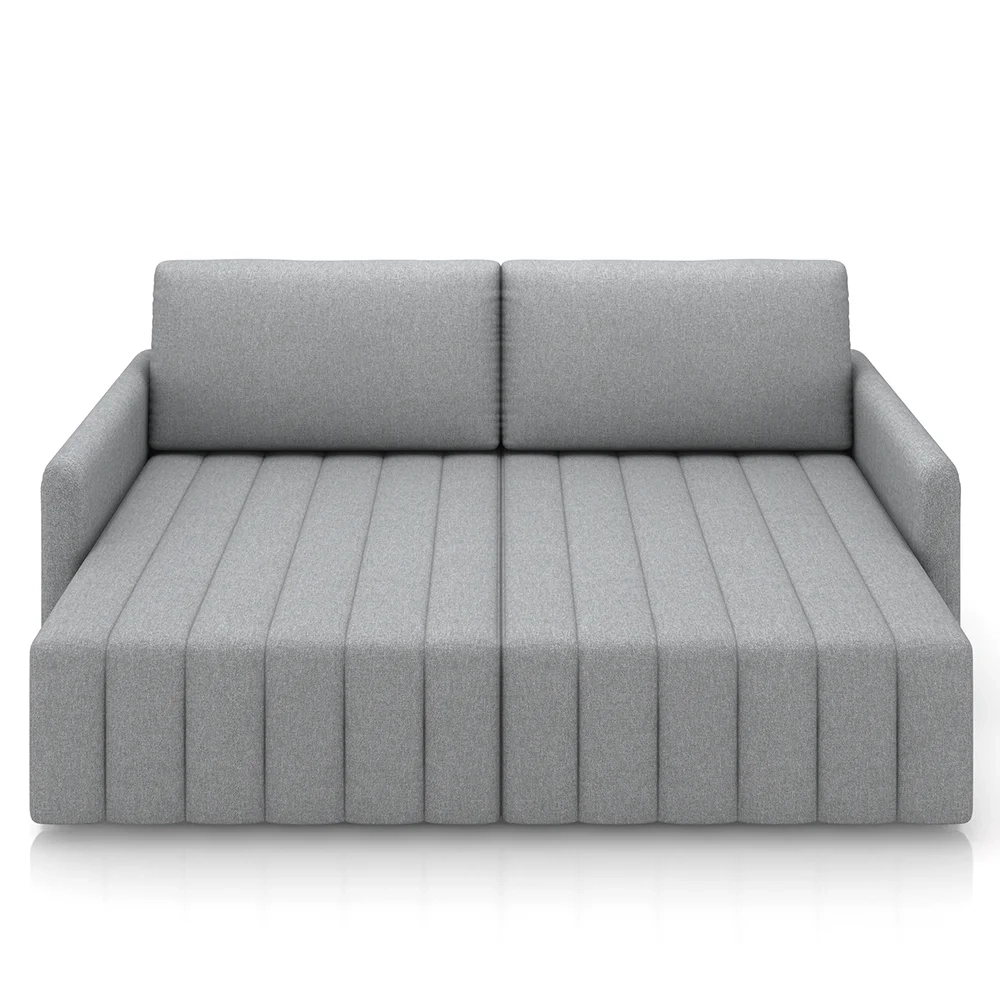 Sofá Cama Casal Retrátil 2 Lugares 192cm Atlas Z32 Linho Cinza - Mpozenato