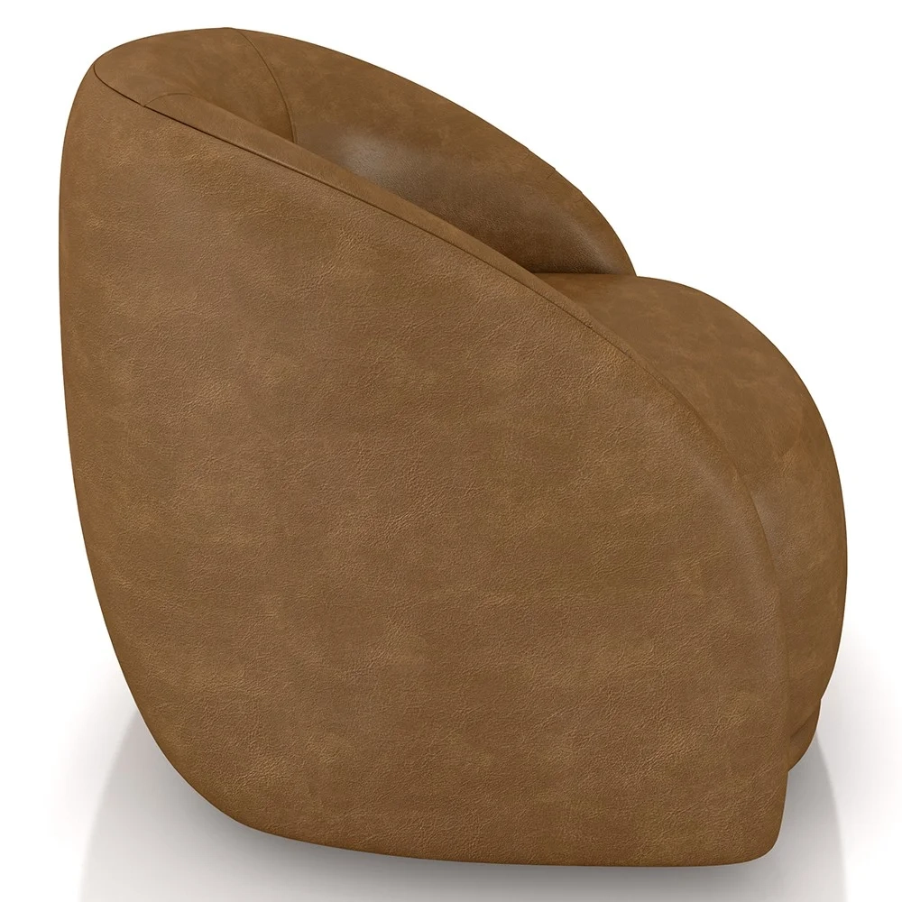 Poltrona Decorativa Orgânica Giratória Kit 2 Lya Z32 Sintético Marrom - Mpozenato