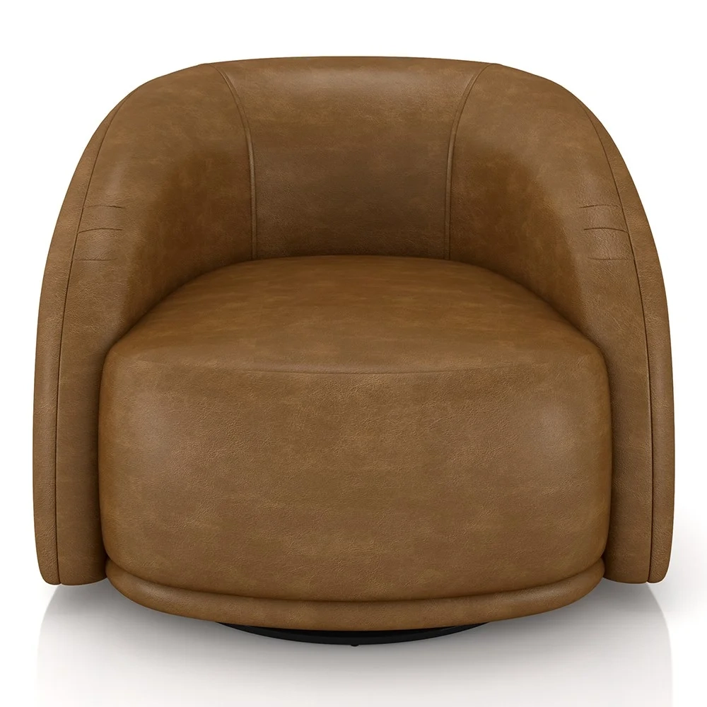 Poltrona Decorativa Orgânica Giratória Kit 2 Lya Z32 Sintético Marrom - Mpozenato