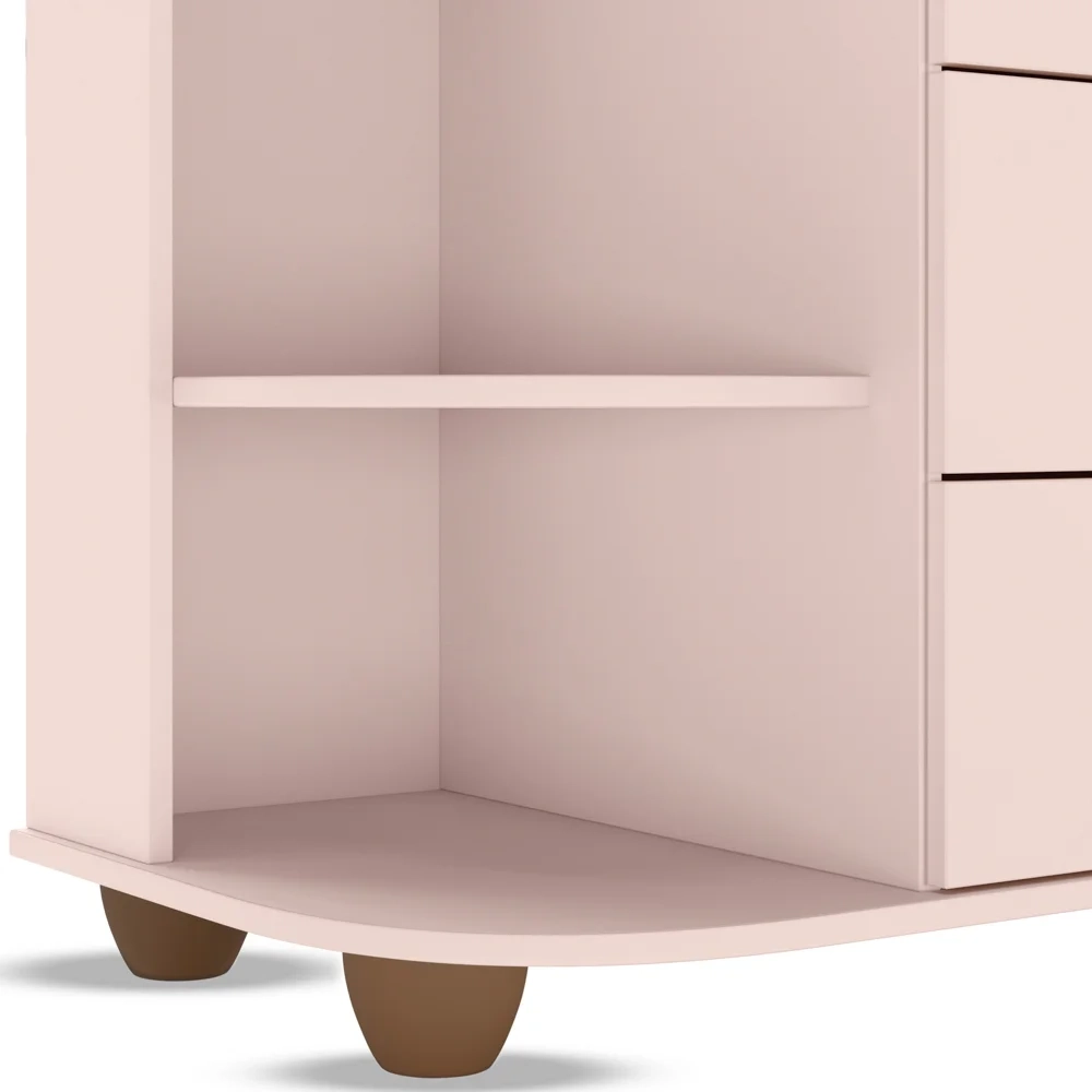 Cômoda Infantil com Cantoneira e 4 Gavetas 100% MDF New Lorena Rosê - Phoenix