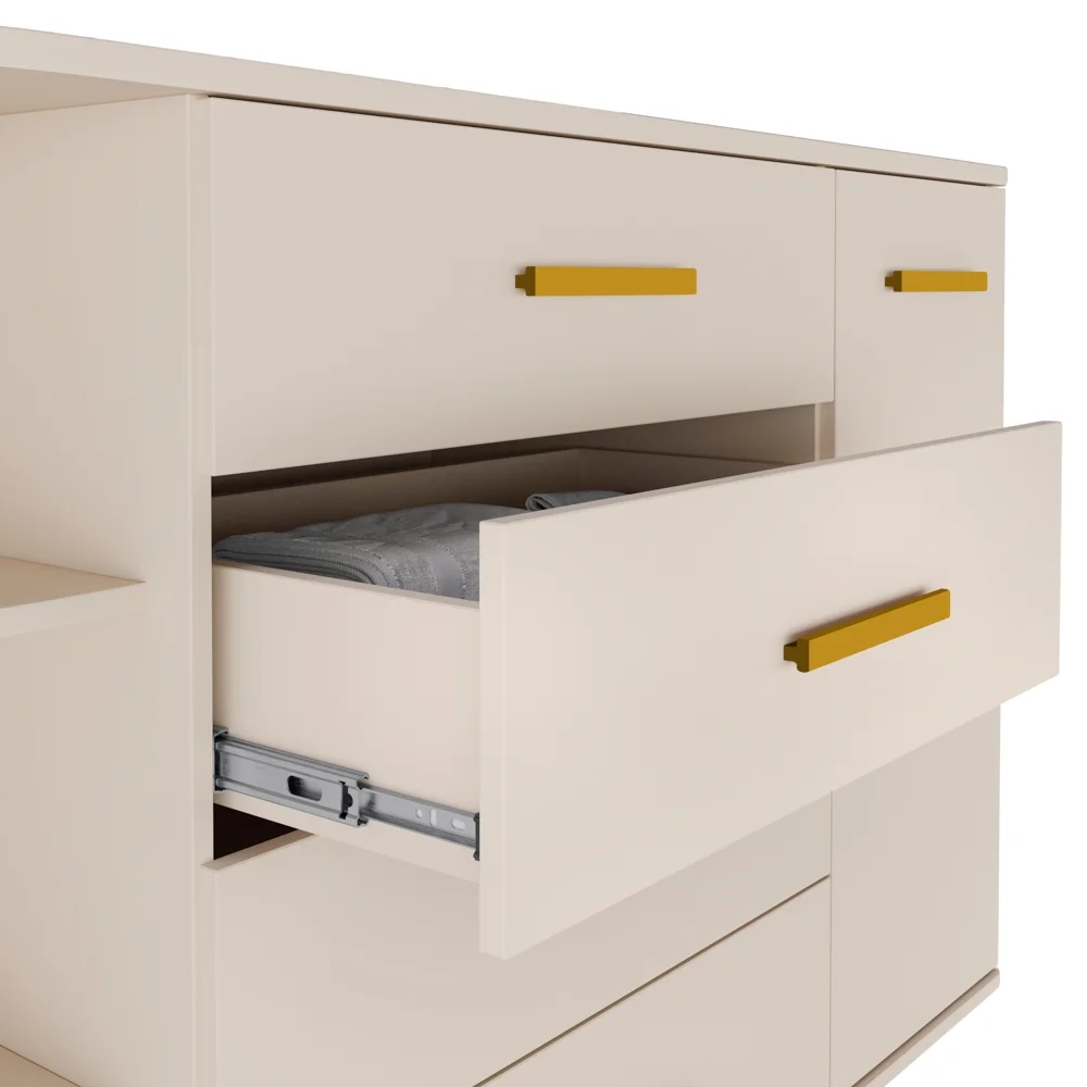 Cômoda Infantil com Cantoneira e 4 Gavetas 100% MDF New Lorena Off White - Phoenix