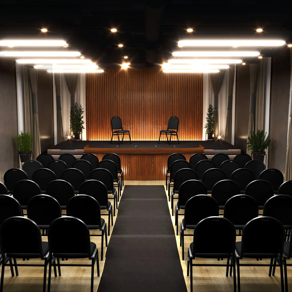 Cadeira Hoteleira Auditório Empilhável Sintético Z33 Preto - Mpozenato