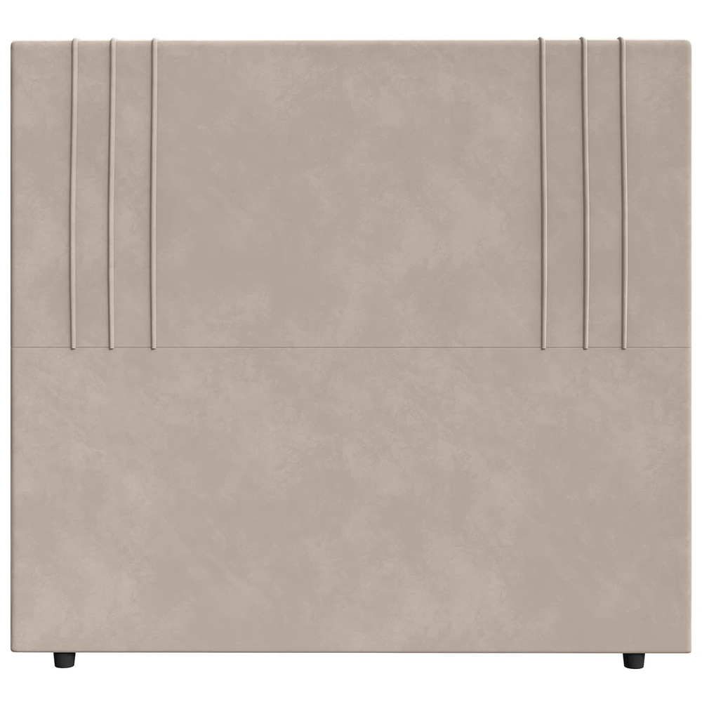 Cabeceira Cama Box King 193cm Estofada Rama Veludo Bege Z04 - Mpozenato
