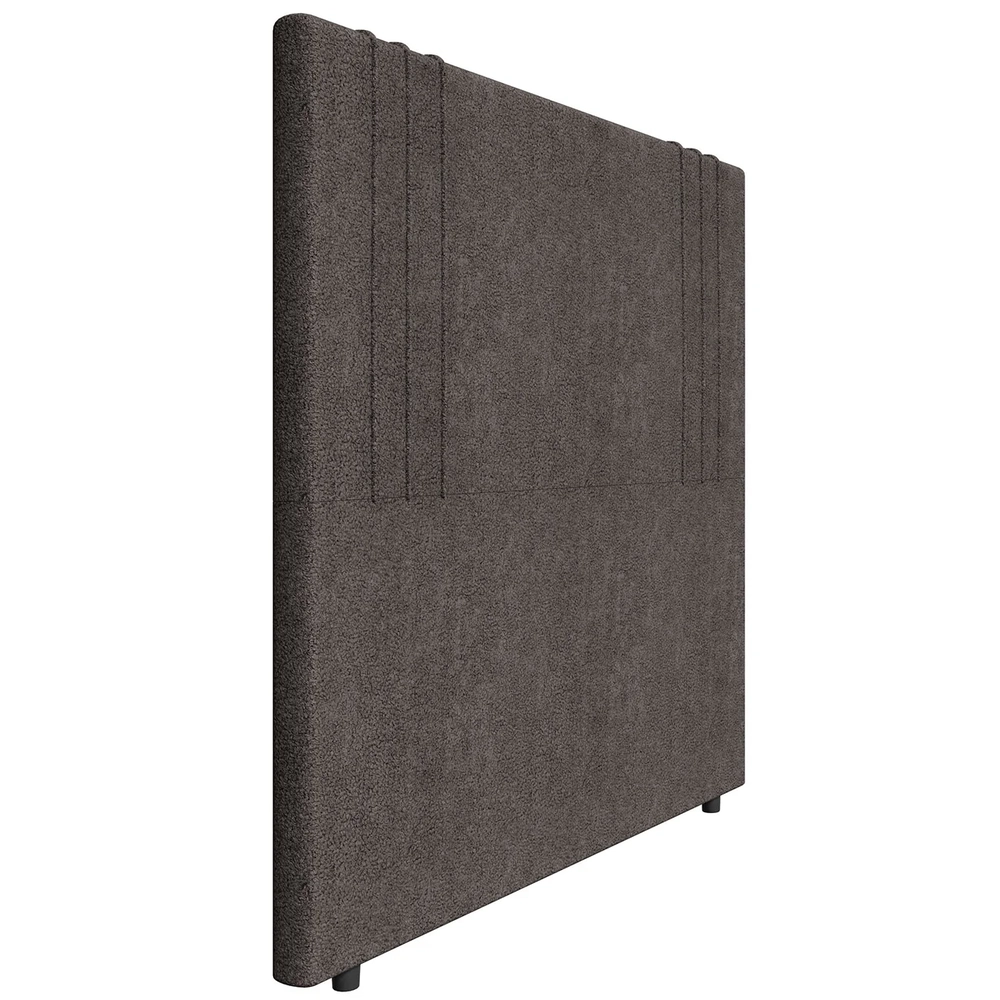 Cabeceira Cama Box King 193cm Estofada Rama Boucle Marrom Z04 - Mpozenato 