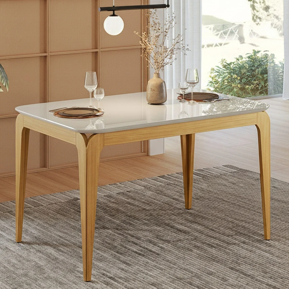 Mesa de Jantar Retangular 120cm 4 Lugares Yuma Ypê/Off N02  - Mpozenato