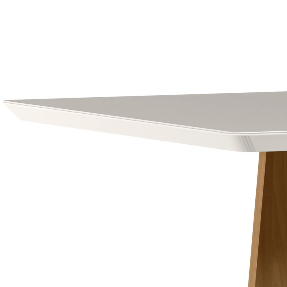 Mesa de Jantar Retangular 160cm 6 Lugares Zuma Ypê/Off N02  - Mpozenato