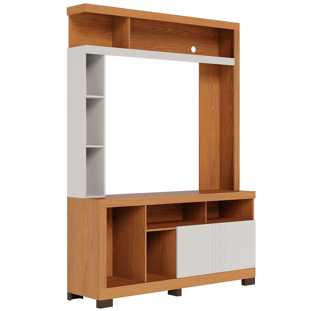 Estante Painel TV 50 Pol 136cm Zani Freijó/Off White C05    - Mpozenato