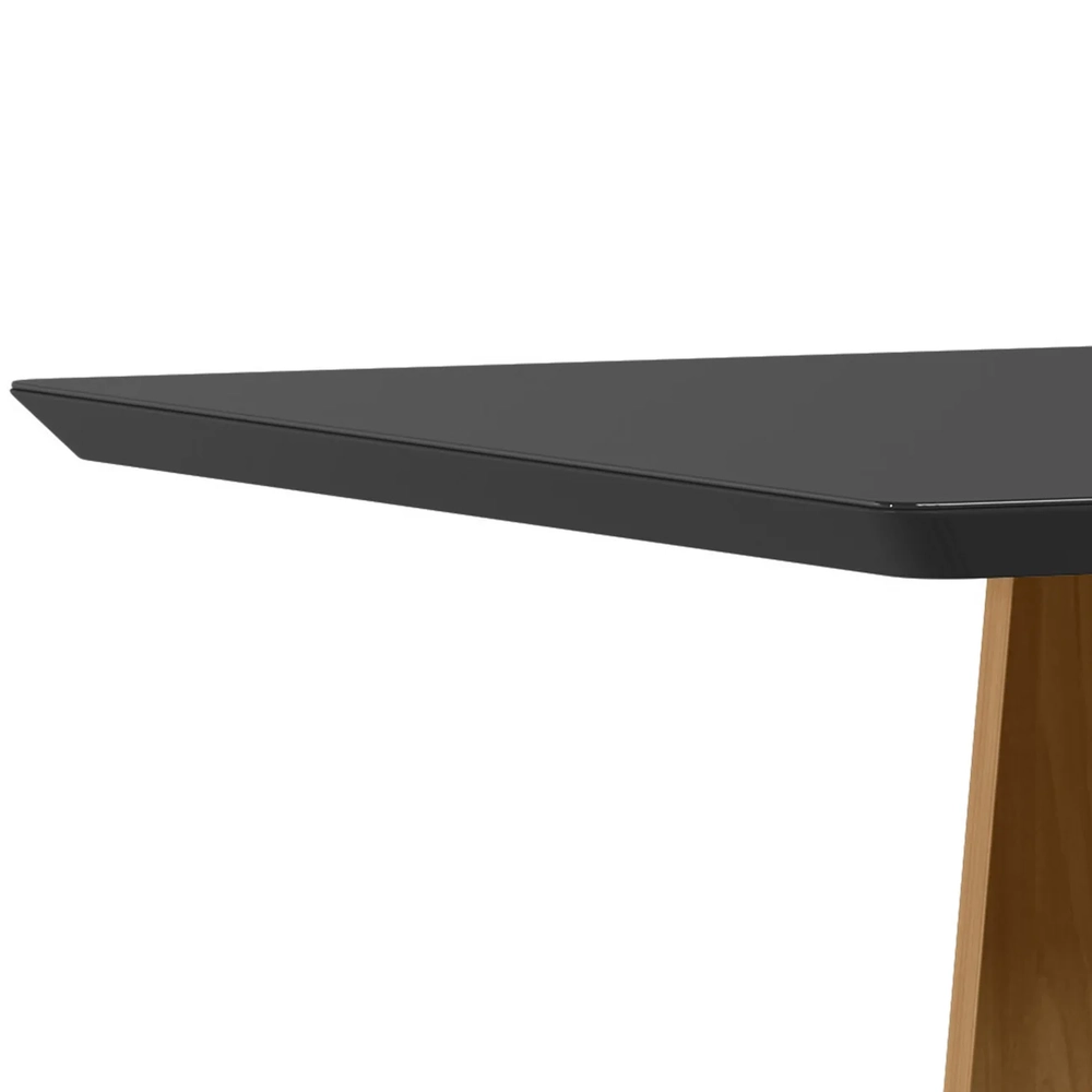 Mesa de Jantar Retangular 160cm 6 Lugares Zuma Ypê/Preto N02 - Mpozenato