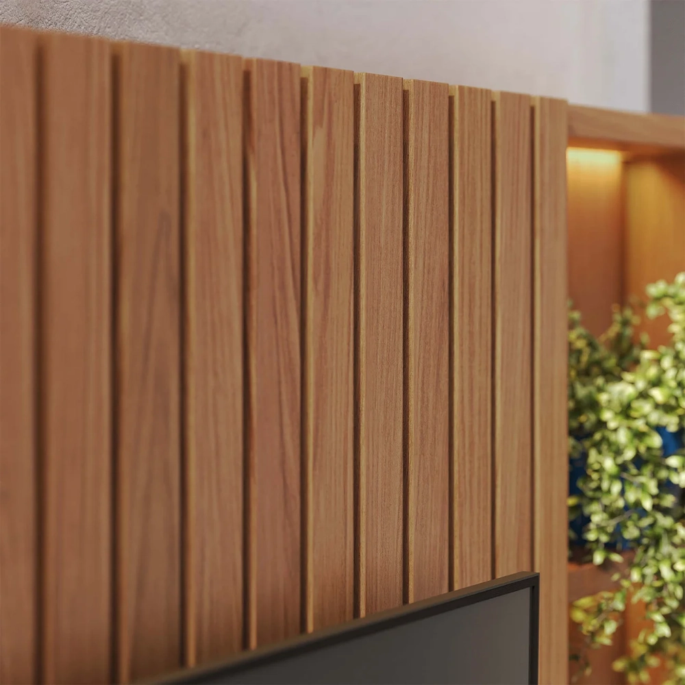 Estante Painel TV 82 Pol 240cm Com LED Hawai Freijó/Off White C05 - Mpozenato