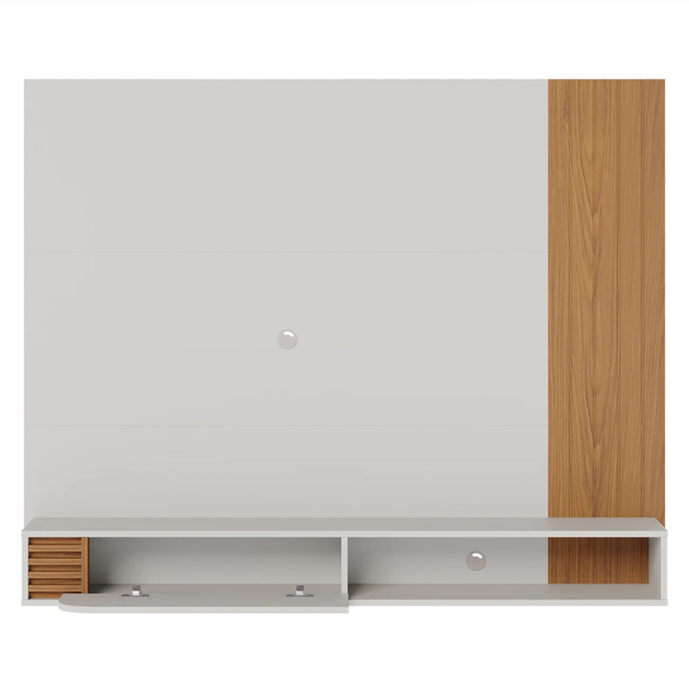 Painel TV 60 Pol e Bancada Suspensa Madrid Off White/Freijó C05 - Mpozenato