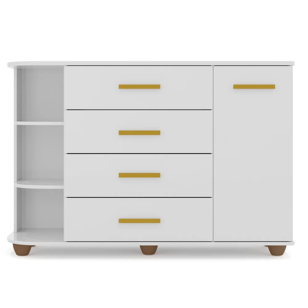 Cômoda Infantil com Cantoneira Lorena Branco - Phoenix Baby