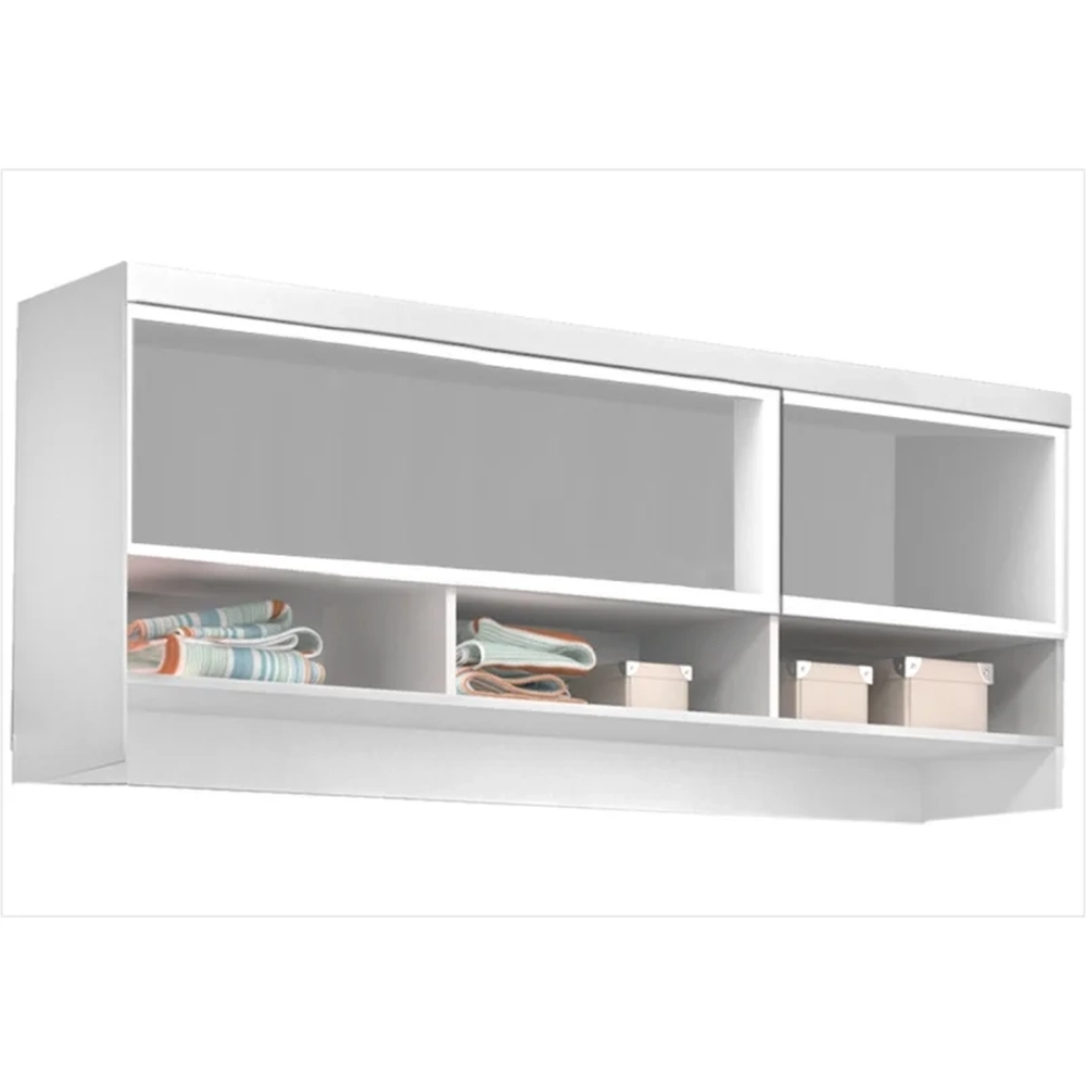 Quarto Modulado Infantil com Guarda Roupa 02 Portas Eloísa Branco - Phoenix Baby