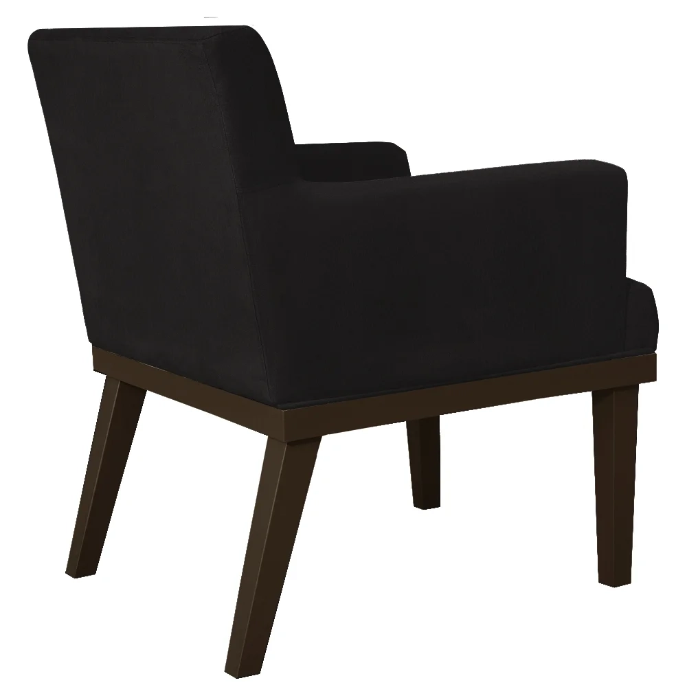 Poltrona Decorativa Sala de Estar e Recepção Vitória W01 Corano Preto - Mpozenato