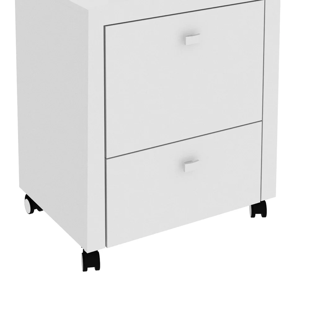 Armário para Home Office ME4112 com Rodízios Branco - Tecno Mobili