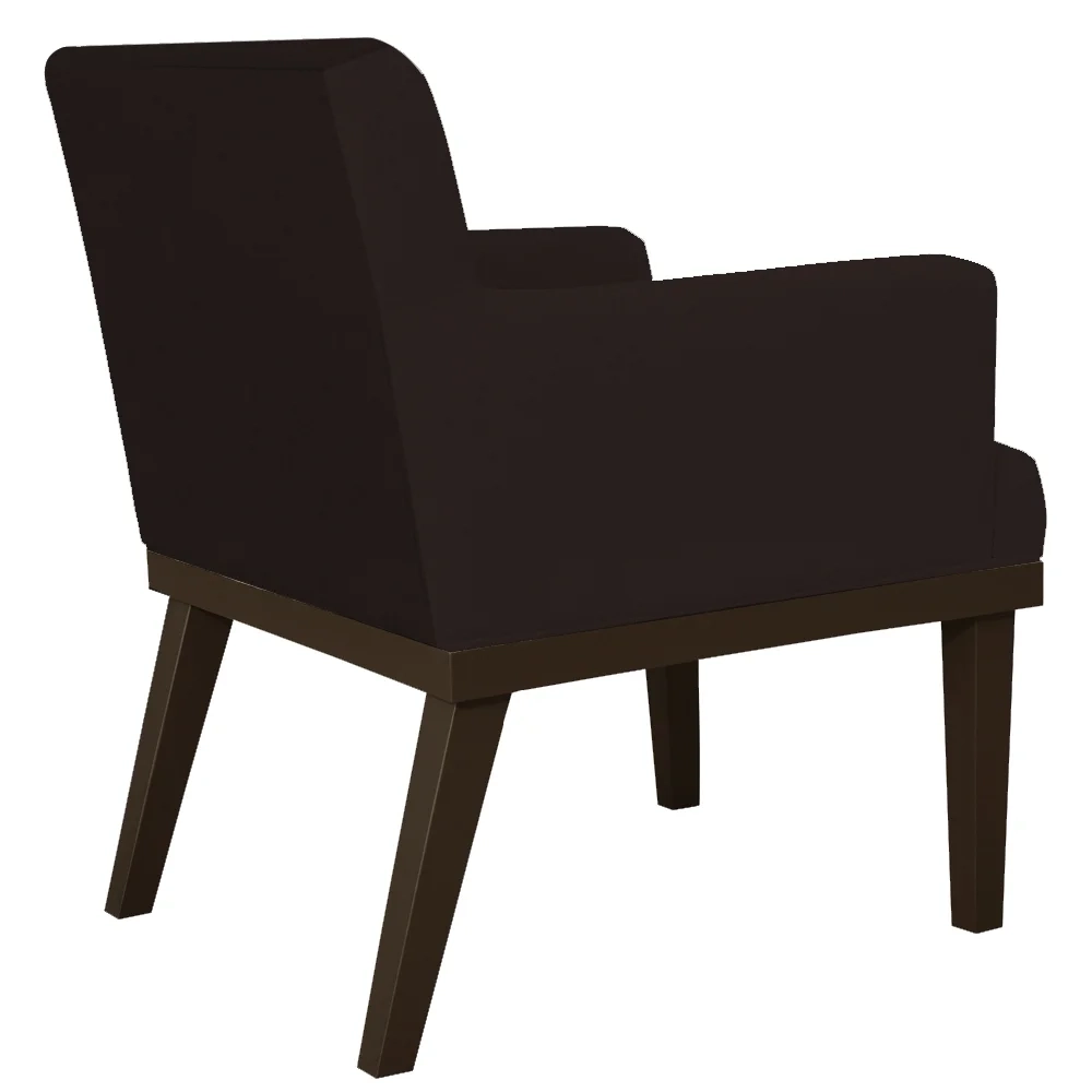 Poltrona Decorativa Sala de Estar e Recepção Vitória W01 Corano Marrom Escuro - Mpozenato