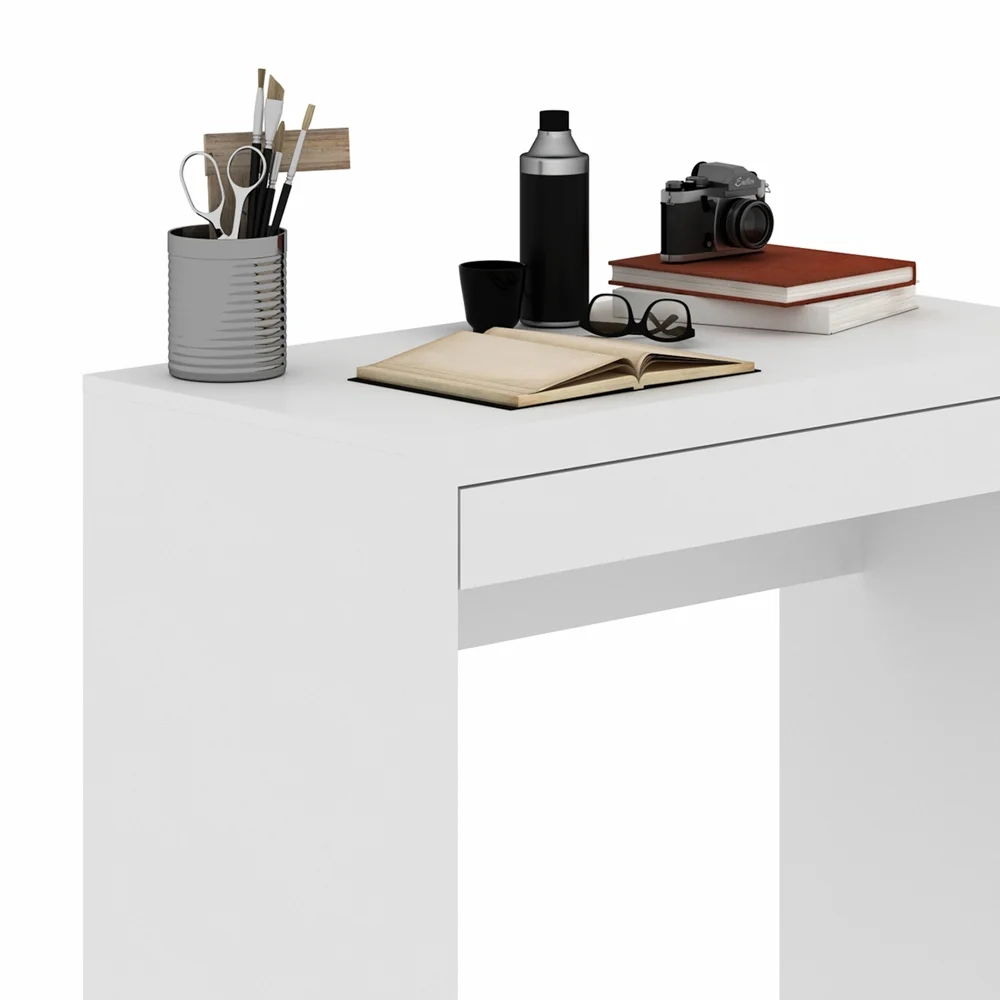 Mesa para Home Office com Gaveta ME4107 Branco - Tecno Mobili