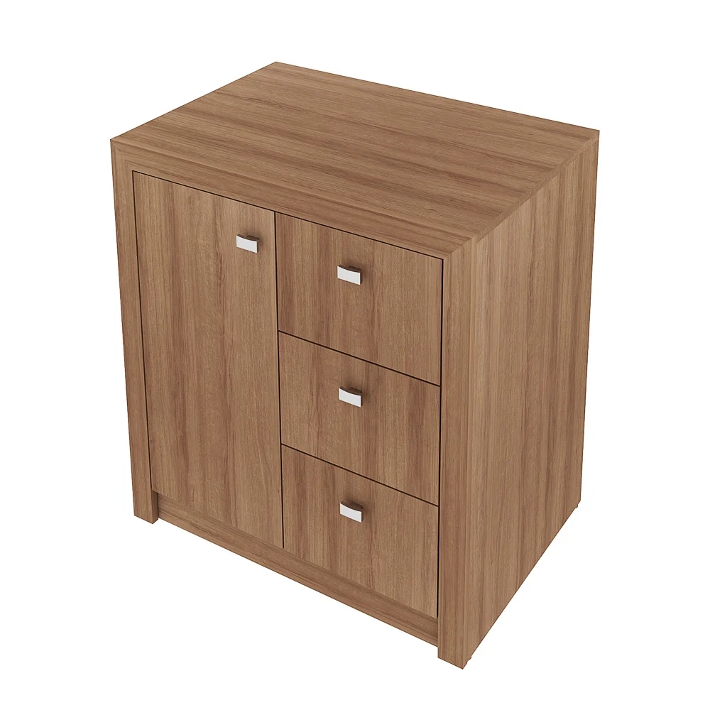 Armário 03 Gavetas e 01 Porta para Home Office ME4111 Amendoa - Tecno Mobili