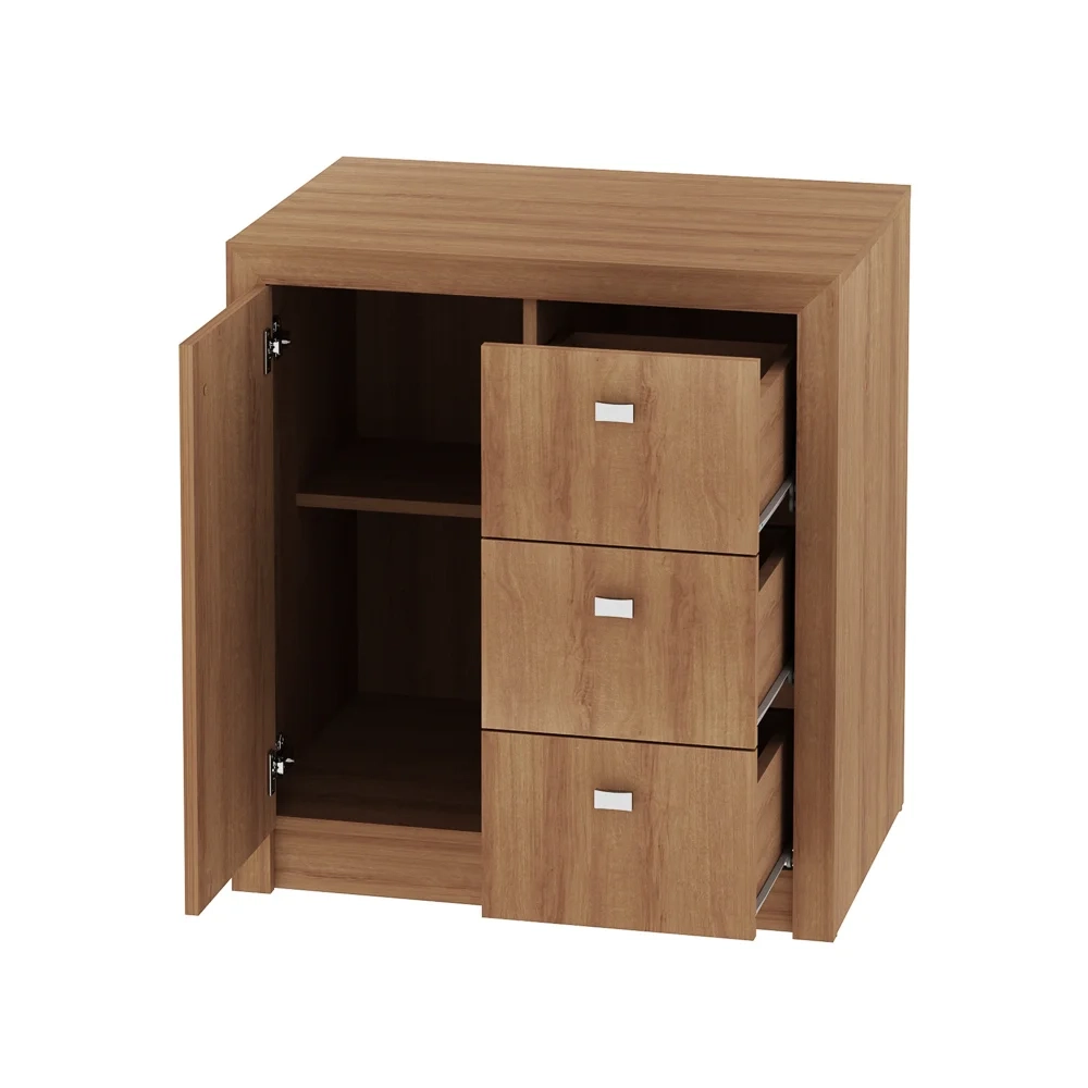 Armário 03 Gavetas e 01 Porta para Home Office ME4111 Amendoa - Tecno Mobili