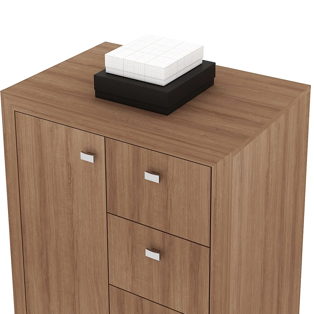 Armário 03 Gavetas e 01 Porta para Home Office ME4111 Amendoa - Tecno Mobili