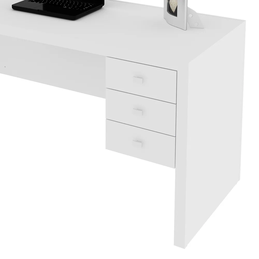 Mesa com 03 Gavetas para Home Office ME4113 Branco - Tecno Mobili