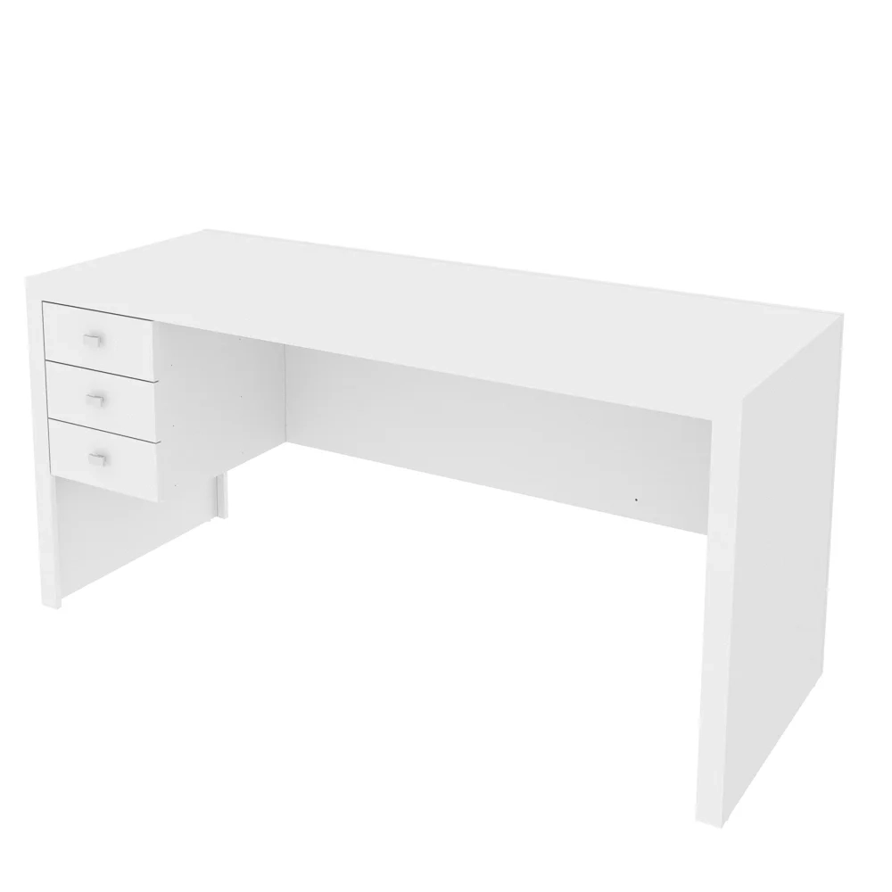 Mesa com 03 Gavetas para Home Office ME4113 Branco - Tecno Mobili