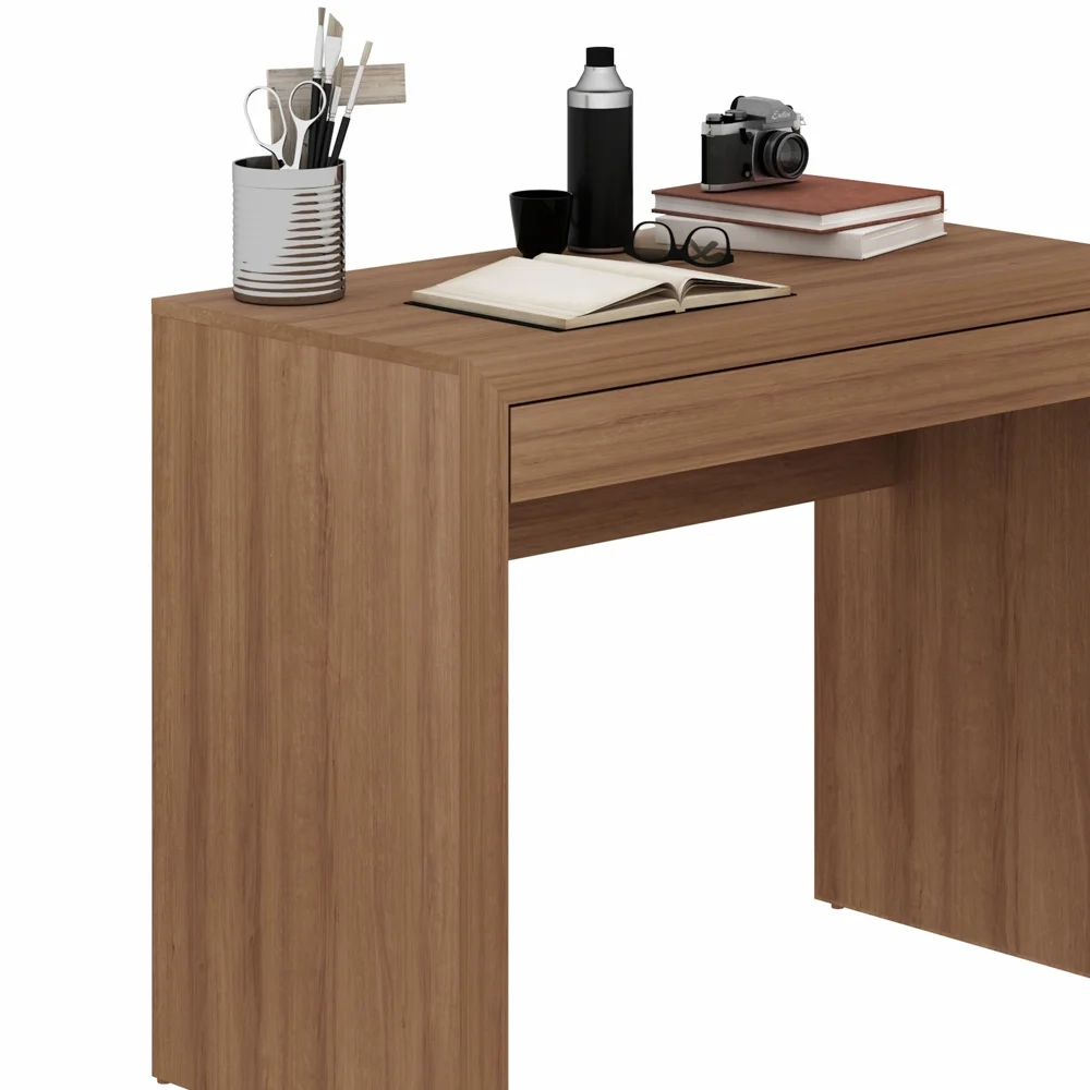 Mesa para Home Office com Gaveta ME4107 Amendoa - Tecno Mobili