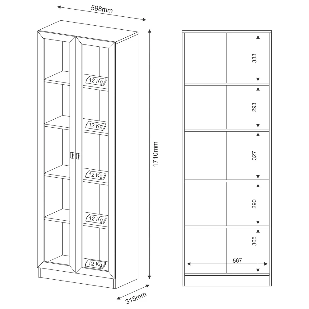 Armário com 04 prateleiras para Home Office ME4115 Branco - Tecno Mobili