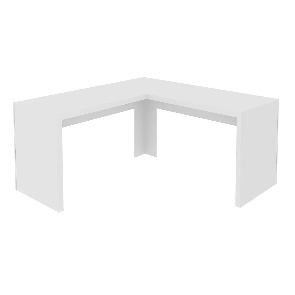 Mesa em L 157cm Home Office ME4116 Branco     - Tecno Mobili