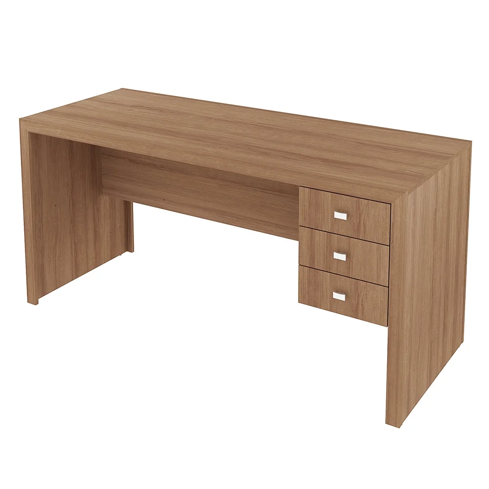 Mesa com 03 Gavetas para Home Office ME4113 Amendoa - Tecno Mobili
