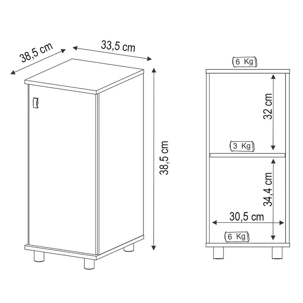 Balcão para Bebedouro BL3306 Branco - Tecno Mobili