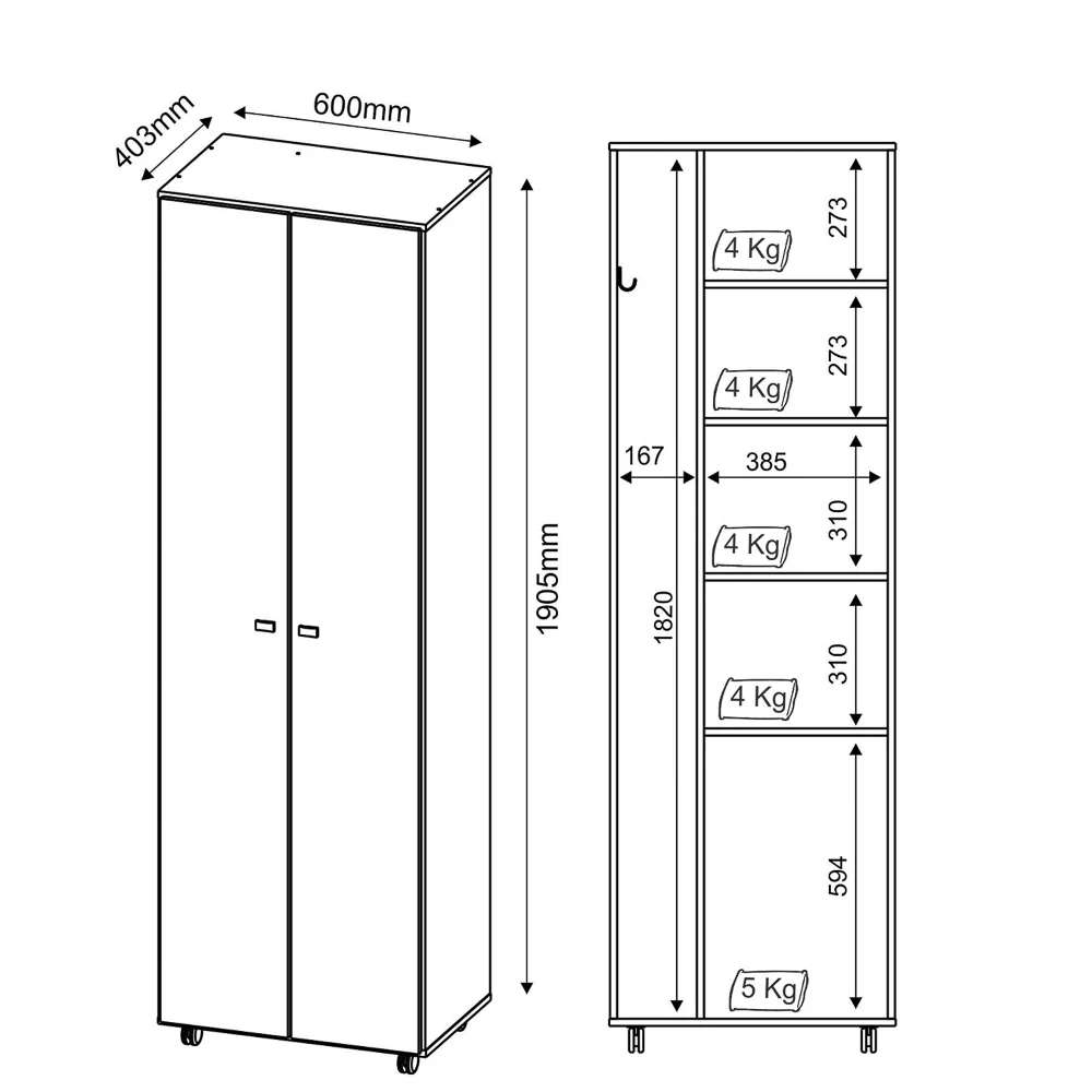 Armário Multiuso AM3101 Branco - Tecno Mobili