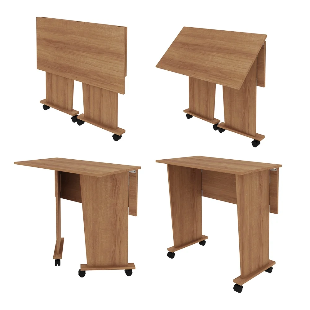 Mesa para Notebook com rodízios ME4117 Amendoa - Tecno Mobili