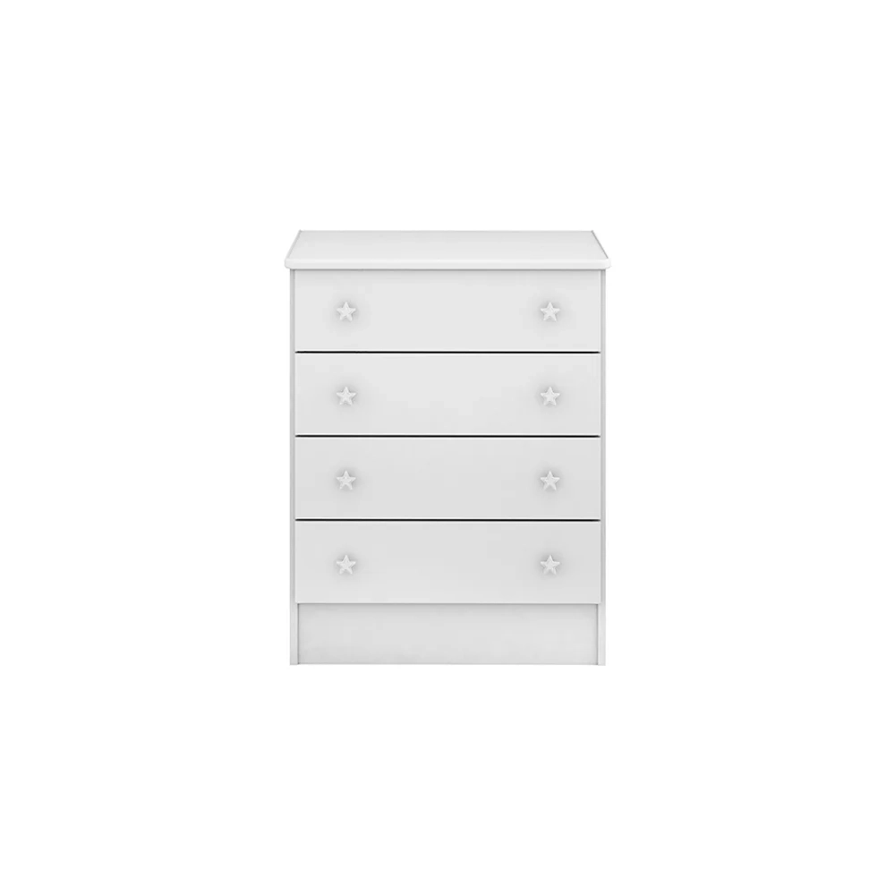 Cômoda Quarto Doce Sonho 64cm com 4 Gavetas Branco   - Qmovi