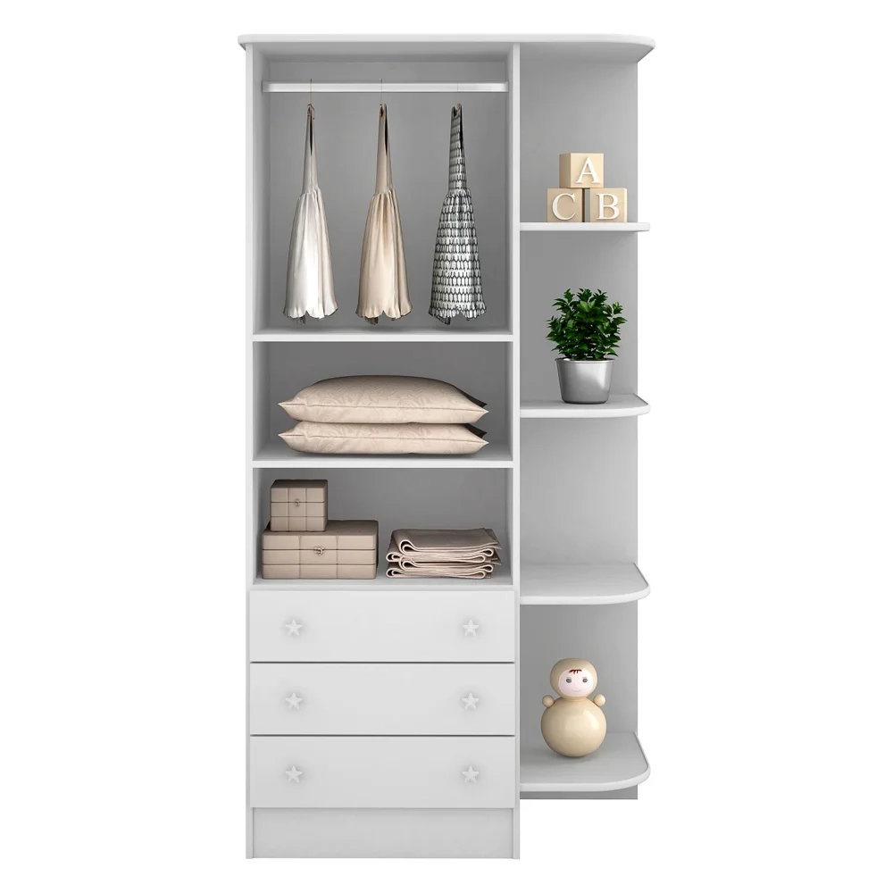 Guarda Roupa Infantil 2 Portas Doce Sonho Branco - Qmovi