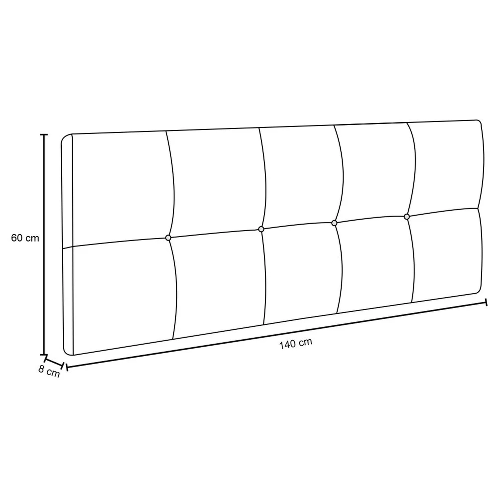 Cabeceira Casal Painel Cama Box 140cm Nina Suede Cinza - Ibiza