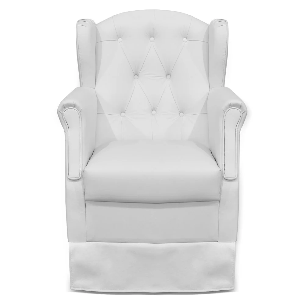 Poltrona de Amamentação Balanço e Puff Alicia Sintético Branco - Phoenix Baby