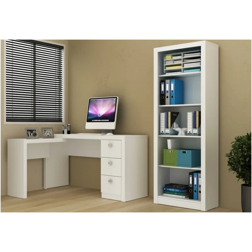 Ambiente para Home Office 03 Peças Branco - Tecno Mobili