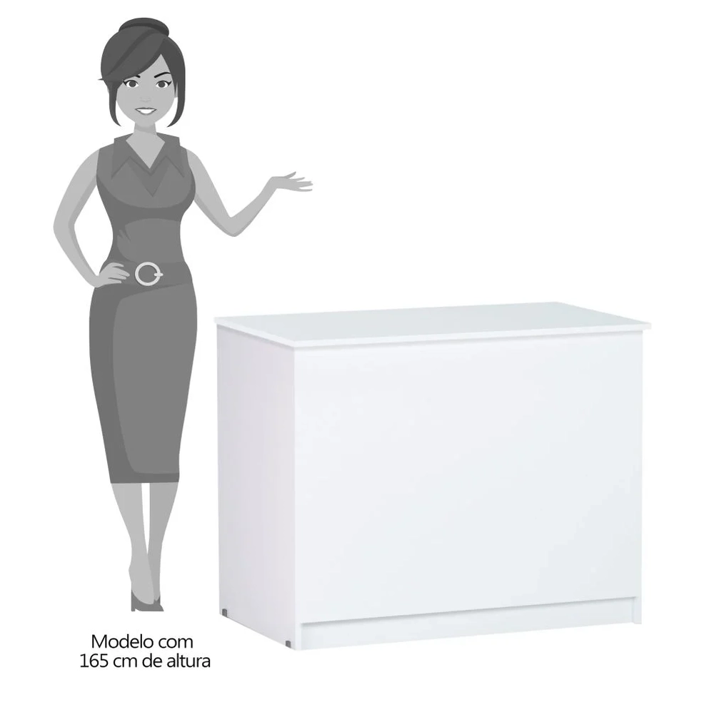 Armário Multiuso Baú 95cm 1 Porta Amanda Branco - AJL Móveis