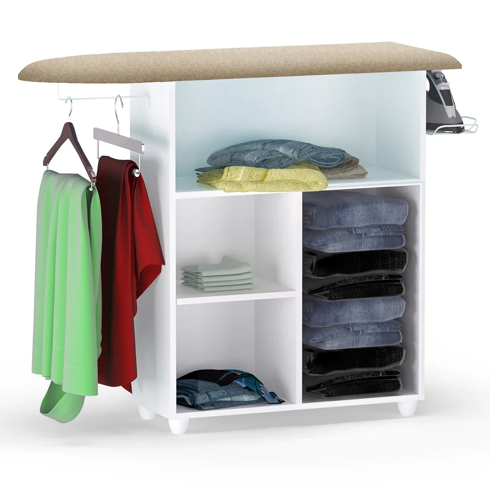 Balcão tábua de Passar Roupa Mariana Branco/Preto - AJL Móveis