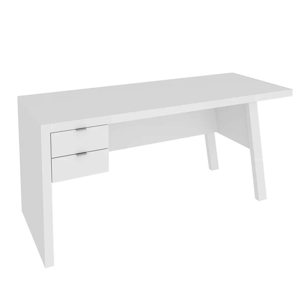 Mesa para Escritório com 02 Gavetas ME4122 Branco - Tecno Mobili