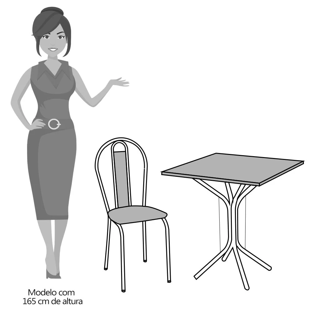 Jogo de Mesa e 04 Cadeiras Thais com Tampo Granito Branca/Assento Preto Floral - Artefamol