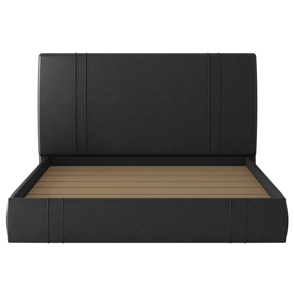 Cama Queen Flutuante Com Cabeceira 160cm Lyra Sintético Preto S05 - Mpozenato