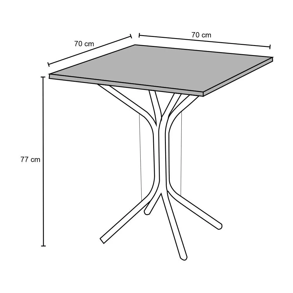 Jogo de Mesa e 04 Cadeiras Thais com Tampo Granito Craquelada/Assento Rattan - Artefamol
