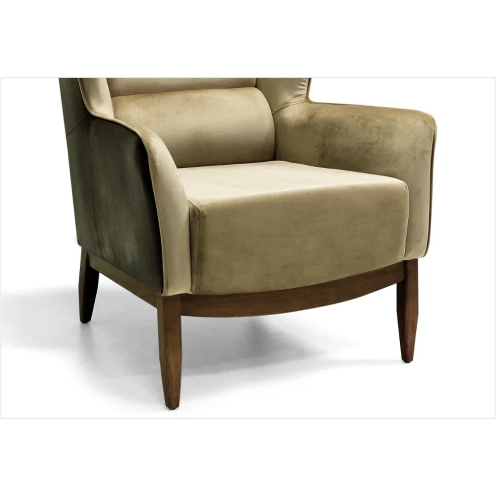 Poltrona Decorativa Base Madeira Milena Composê B-98/C-68 - Domi